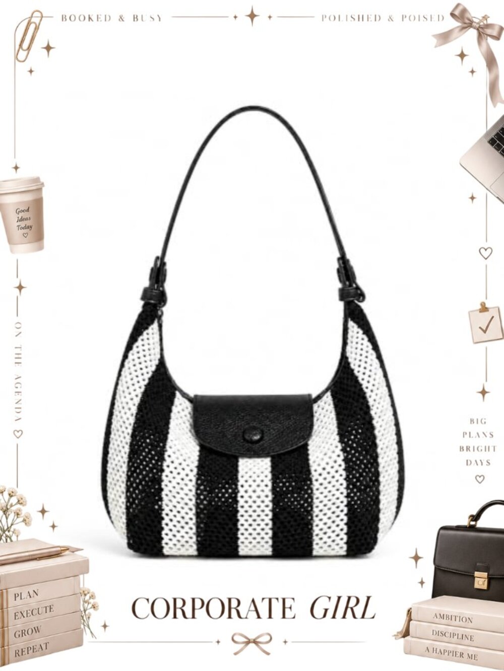 Suede Dumpling Crossbody Bag Woven Striped 3-in-1 Purse Small Handbag
